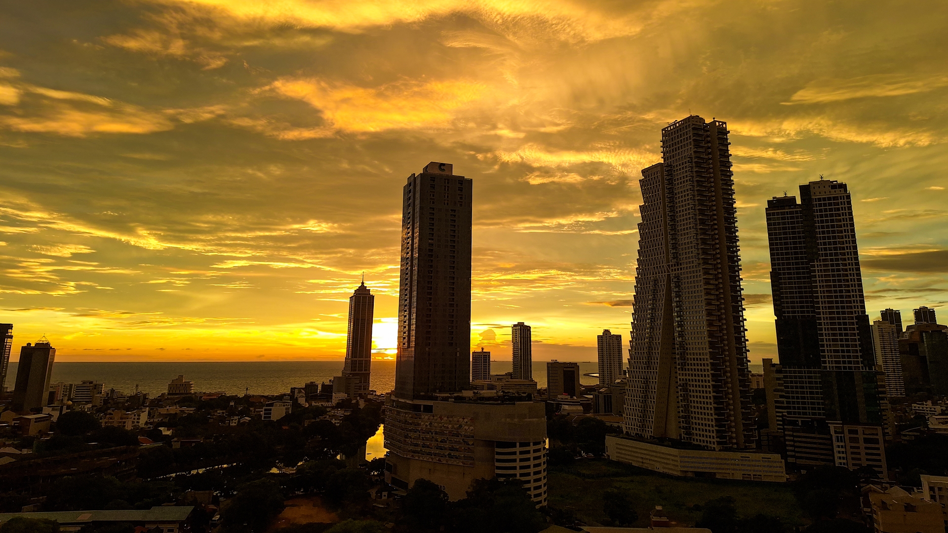 Colombo city during evening golden hour