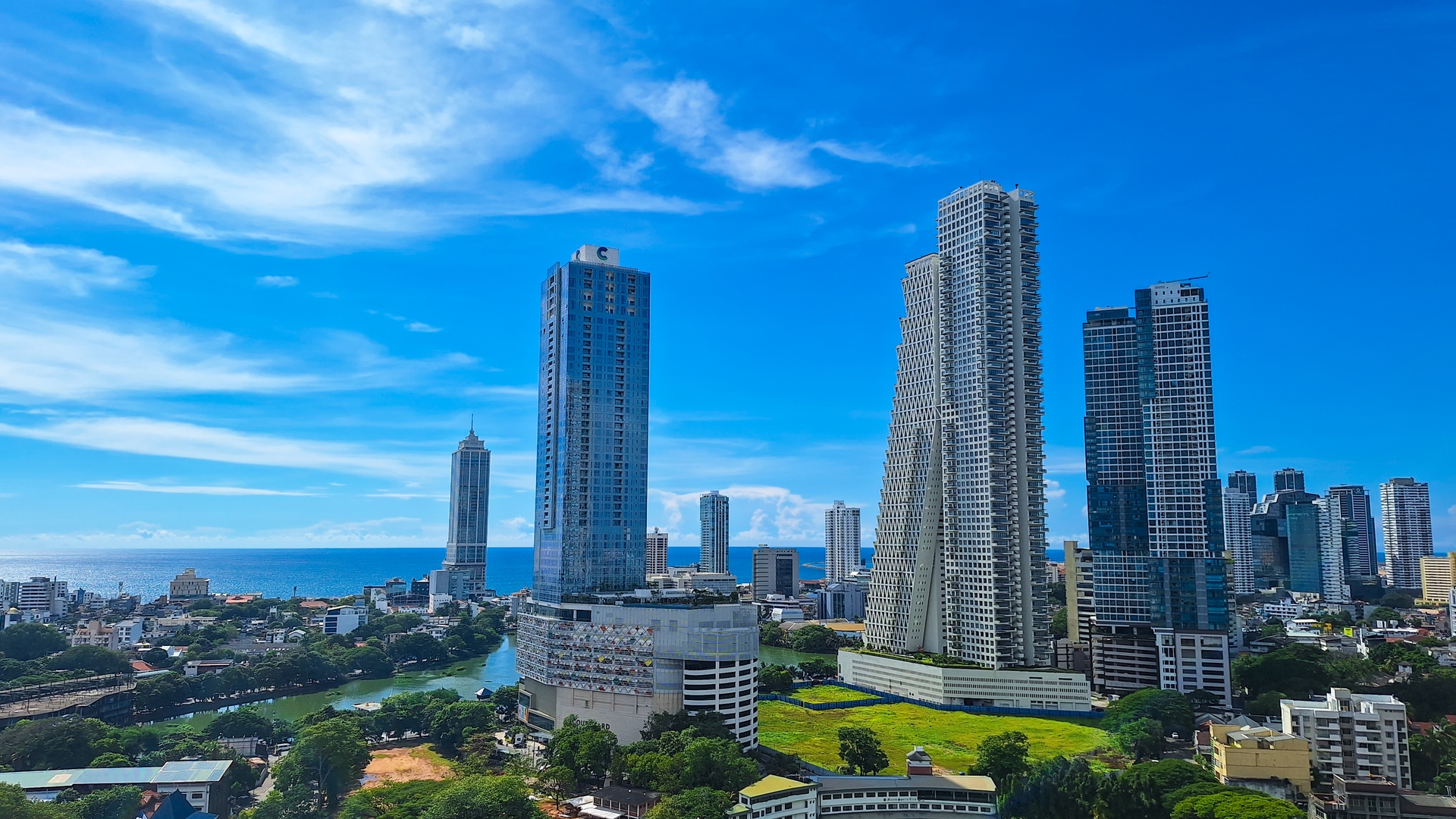 Aerial view of Colombo city