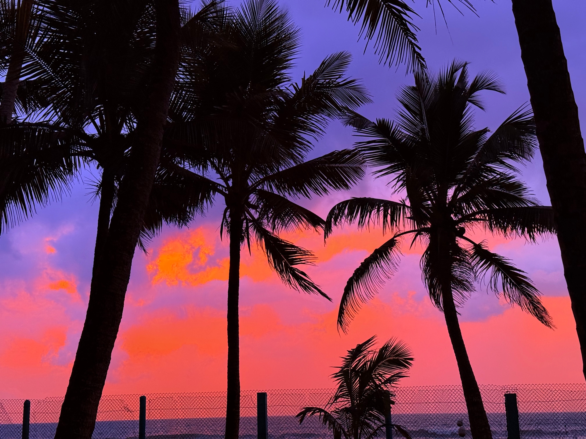A vibrant and colourful evening sky